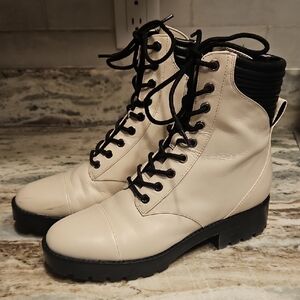 Michael Kors Leather Lace Up Boots